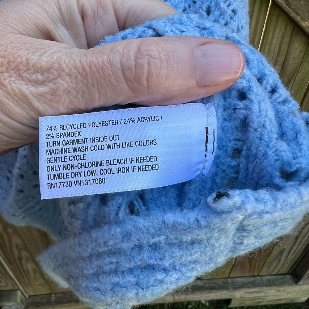 👗Universal Thread Sky Blue Openwork Crewneck Sweater - Picture 8 of 8